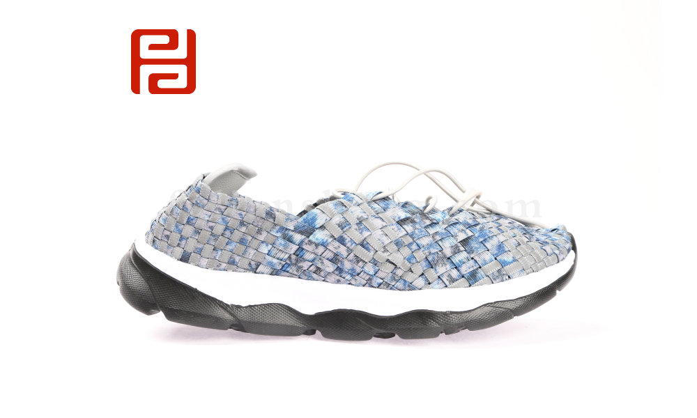 福連升時尚休閑彩色皮筋編織鞋彈力面潮流男鞋圖片