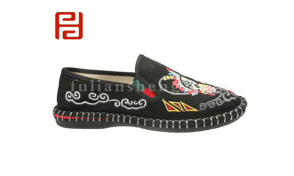 福連升夏款男半臉譜文字老北京布鞋民族風社會鞋圖片