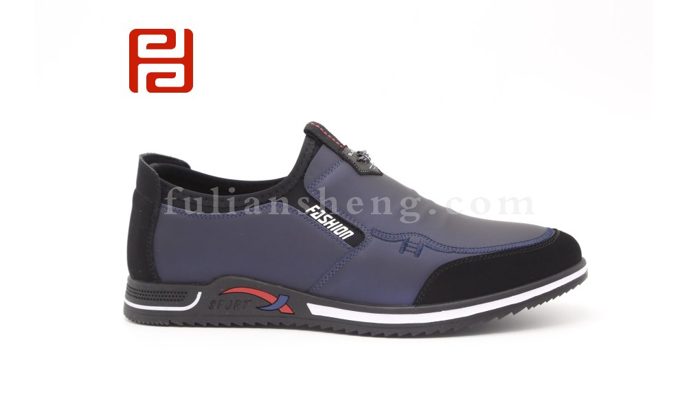 福連升男鞋商務休閑單鞋棉麻韓版潮流百搭軟面圖片