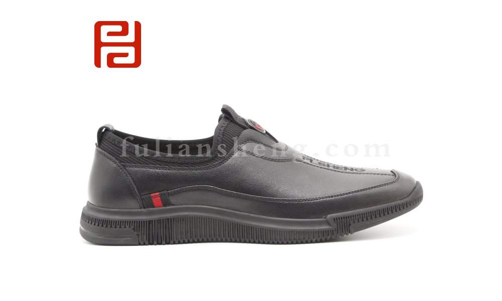 男鞋商務正裝黑色棉麻透氣一腳蹬懶人豆豆鞋圖片