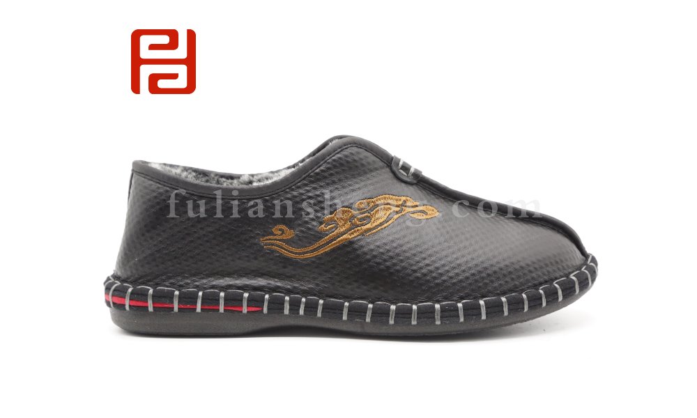 福連升老北京布鞋2020冬季新款男加絨中國風(fēng)老年爸爸鞋圖片