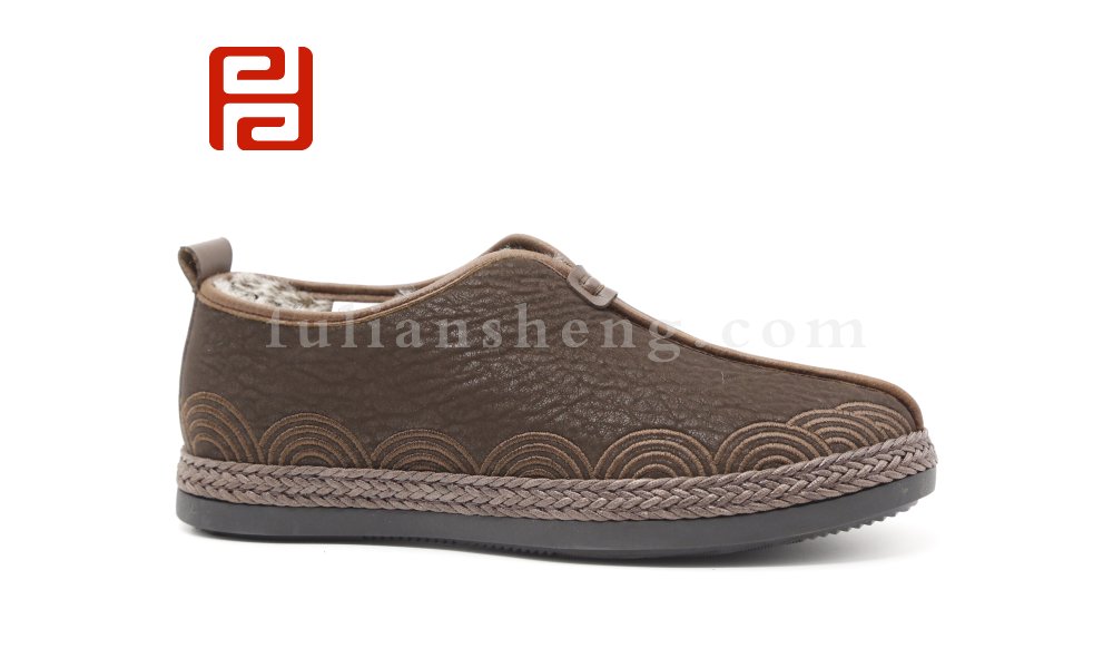 福連升老北京布鞋2020冬季新款男保暖中國風一腳蹬休閑鞋圖片