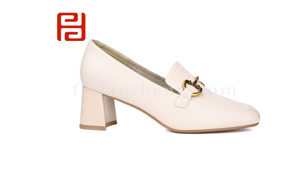 福連升春秋女鞋優雅舒適跟鞋復古扣件單鞋