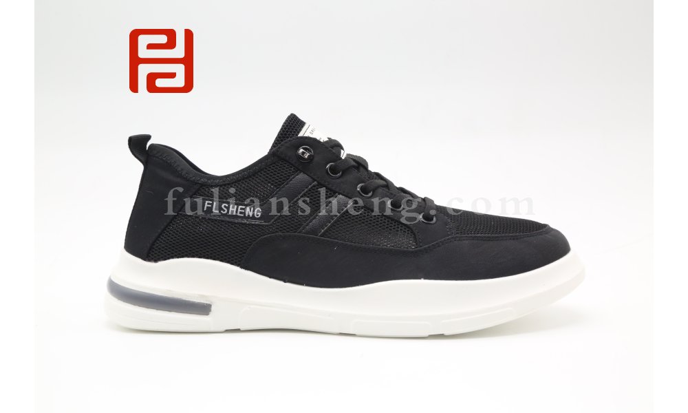 福連升夏季休閑板鞋網布舒適棉麻透氣系帶男鞋圖片