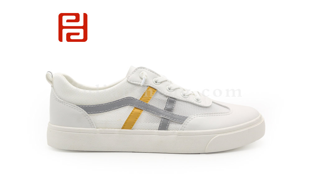 福連升夏季休閑網布透氣舒適小白鞋平底阿甘鞋男鞋圖片