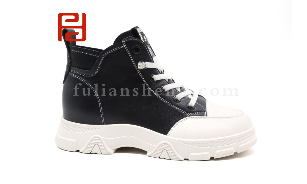福連升健康舒適休閑鞋時尚休閑撞色高幫厚底女鞋圖片