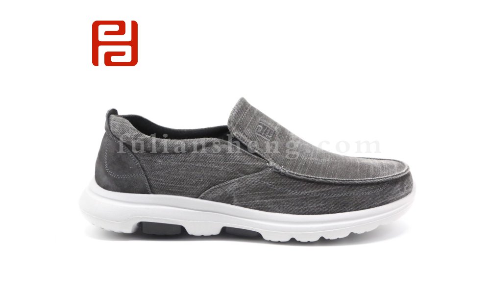 福連升秋季新款休閑鞋男鞋服裝布面料輕便一腳蹬平底鞋圖片