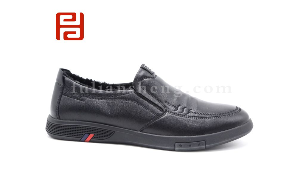 福連升休閑鞋冬保暖加絨一腳蹬商務男鞋舒適合腳圖片