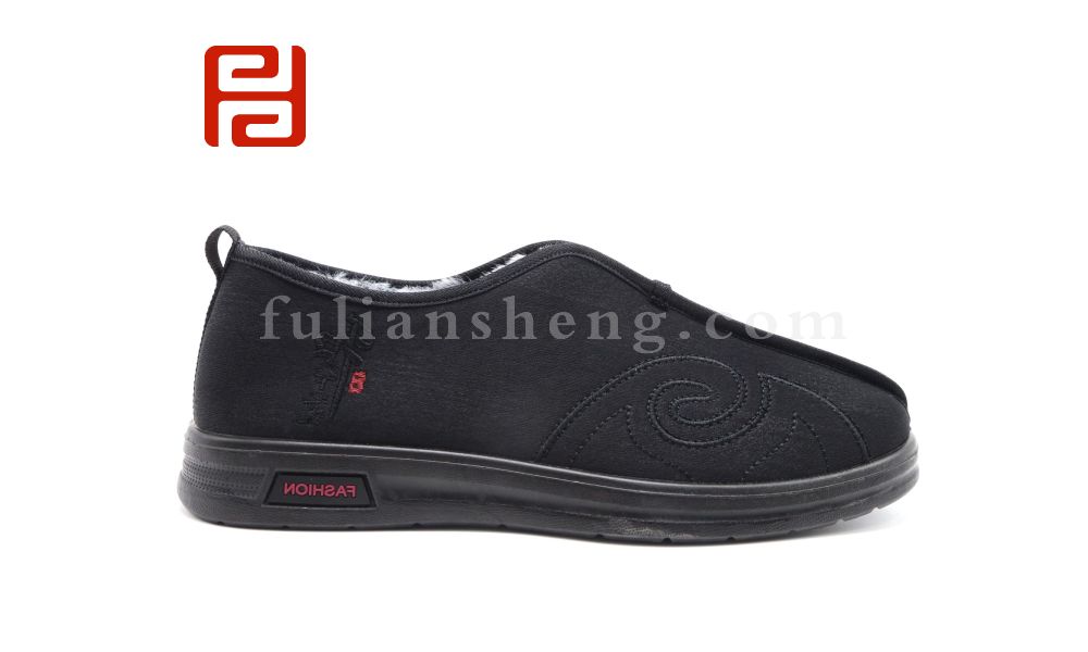 福連升休閑鞋冬季傳統保暖加絨棉麻中國風老北京布鞋男鞋圖片