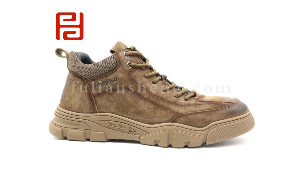 福連升休閑鞋冬加絨男鞋工裝風靴子皮面男靴圖片