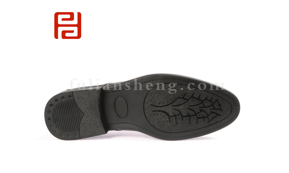 福連升商務正裝男鞋 牛皮面棉麻內里舒適休閑商務單鞋(圖4)