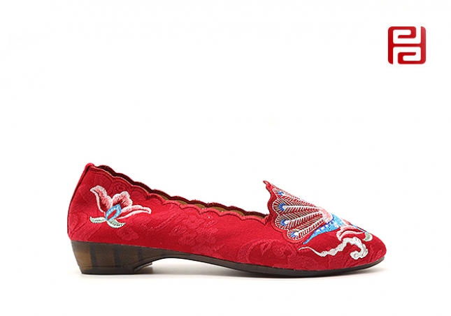 福連升老北京布鞋漢唐風韻繡花牛筋底舒適婚鞋女鞋