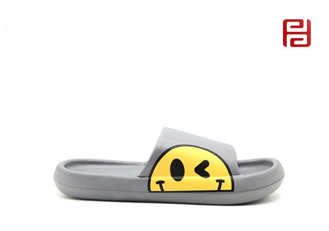 福連升夏季舒適軟底拖鞋男款沙灘涼拖個性情侶笑臉