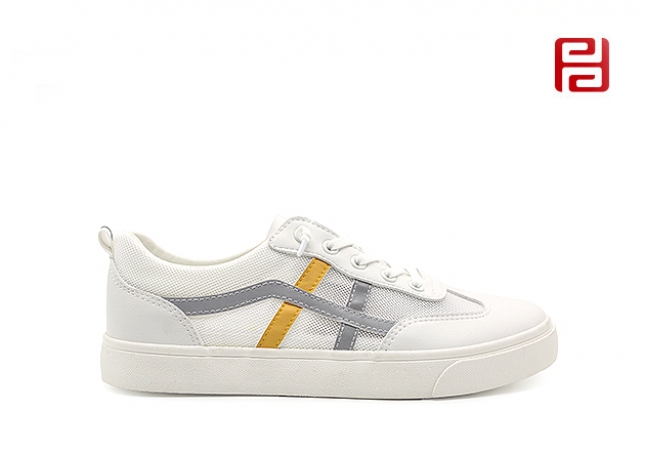 福連升夏季休閑網布透氣舒適小白鞋平底阿甘鞋男鞋