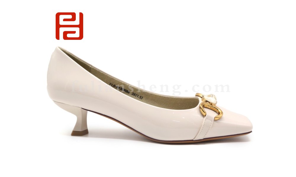 福連升春秋漆皮亮面魅力時裝工作通勤低跟淺口單鞋女鞋