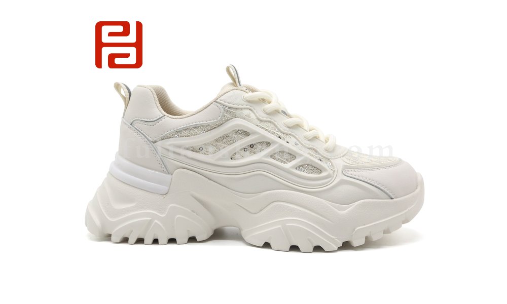 福連升春季時尚運(yùn)動鞋輕便厚底透氣松糕女鞋