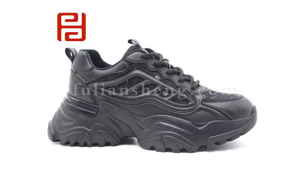 福連升春季時尚運(yùn)動鞋輕便厚底透氣松糕女鞋