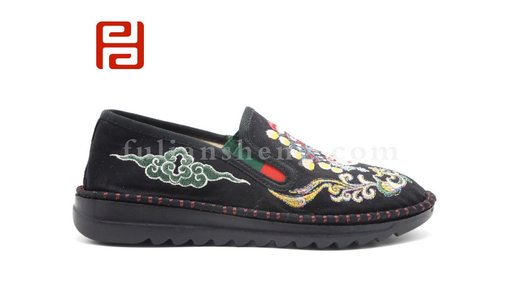 福連升老北京布鞋平底套腳繡花國(guó)風(fēng)女鞋臉譜社會(huì)鞋